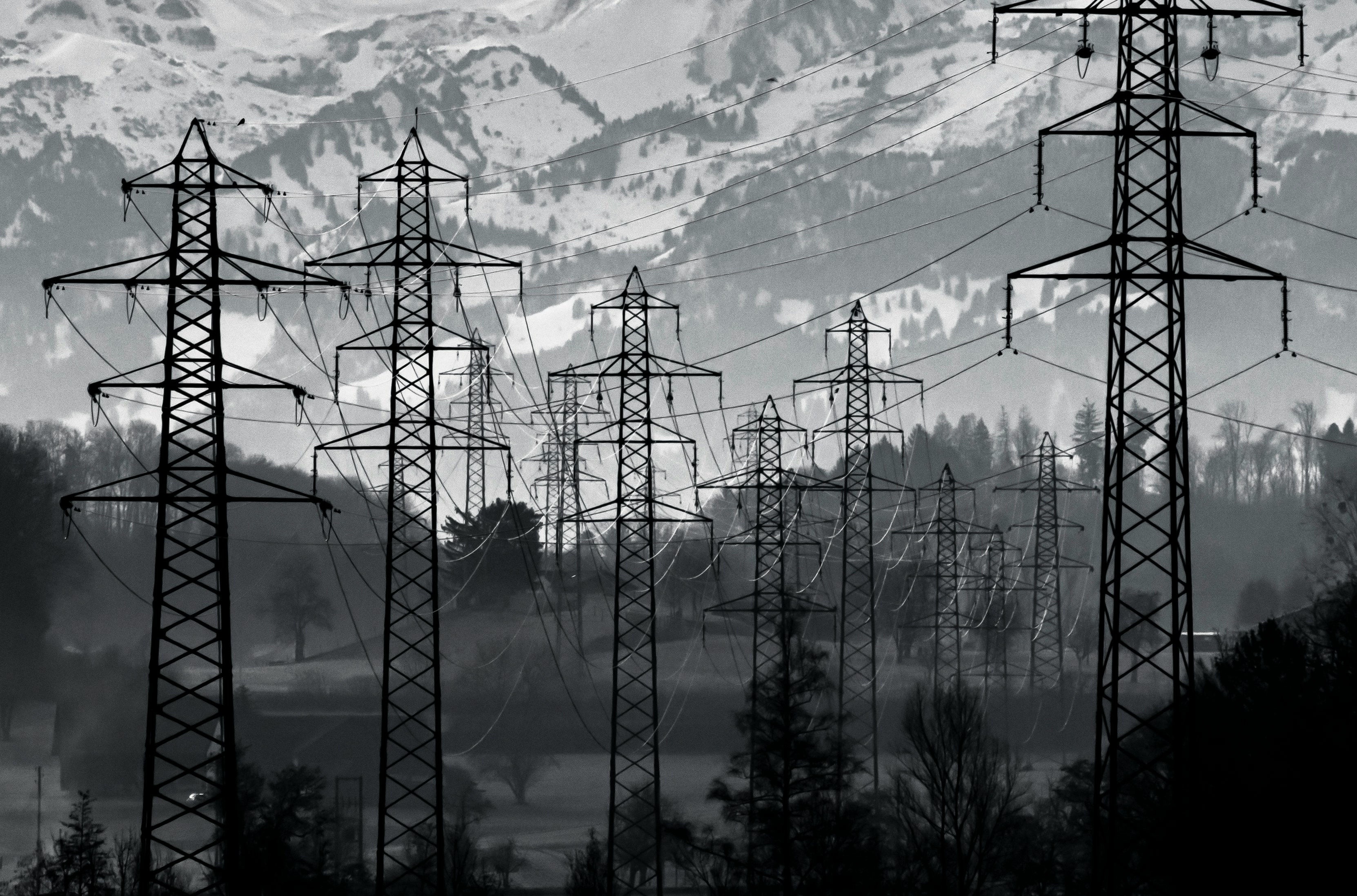 Fig 5A · High voltage transmission lines against open sky